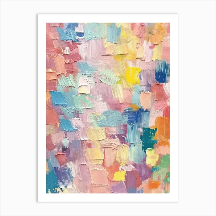 Pastels Impasto Brush Strokes 5 Art Print by Abstract Art Expressions