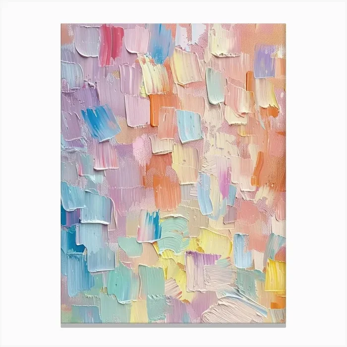 Pastels Impasto Strokes 2 Canvas Print by Abstract Art Expressions