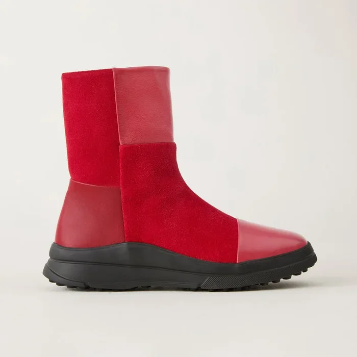 Patchwork Boot – Red