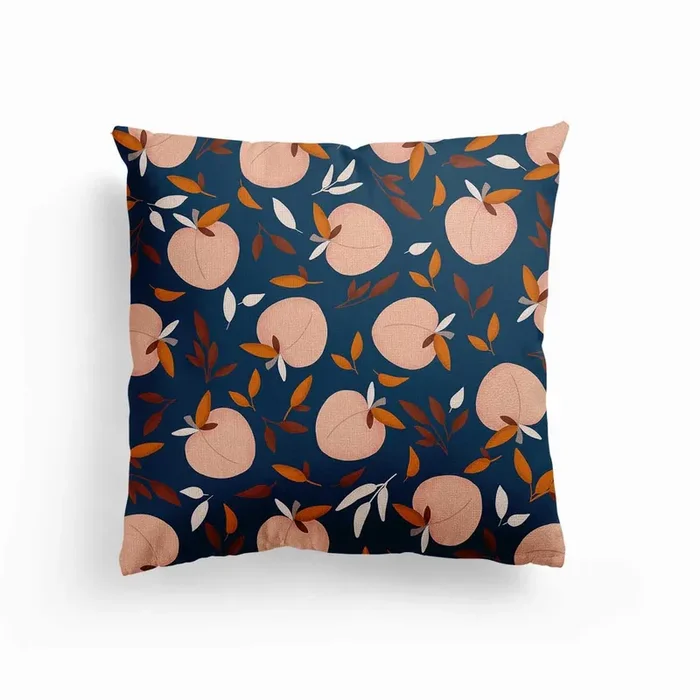 Peachy 2 Canvas Cushion by Gush Art Studio