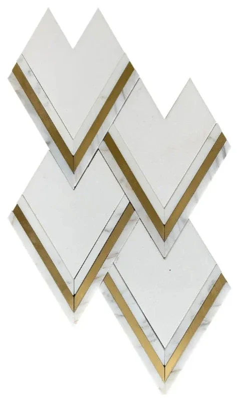 PEAK MOSAIC POLISHED CALACATTA GOLD/THASSOS/BRASS