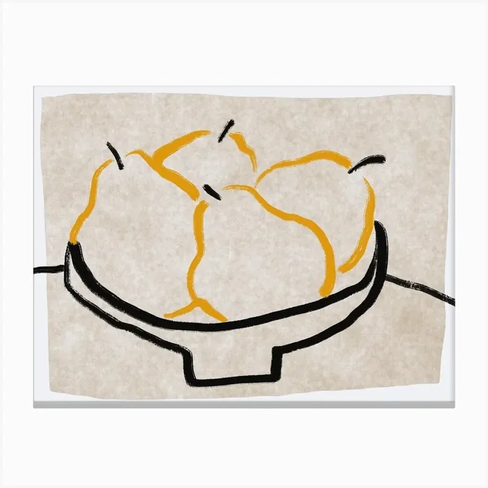Pears In A Bowl Canvas Print by Little Dean