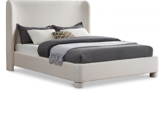 Penny Linen Textured Fabric Upholstered Bed