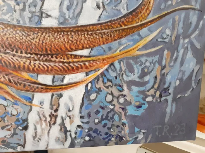 PHEASANTS IN FLIGHT (2023) Oil painting by Tatiana Rezvaya
