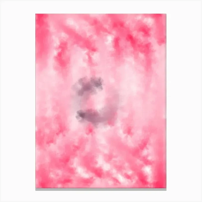 Pink Abstract Abstract Painting Canvas Print by Vioje