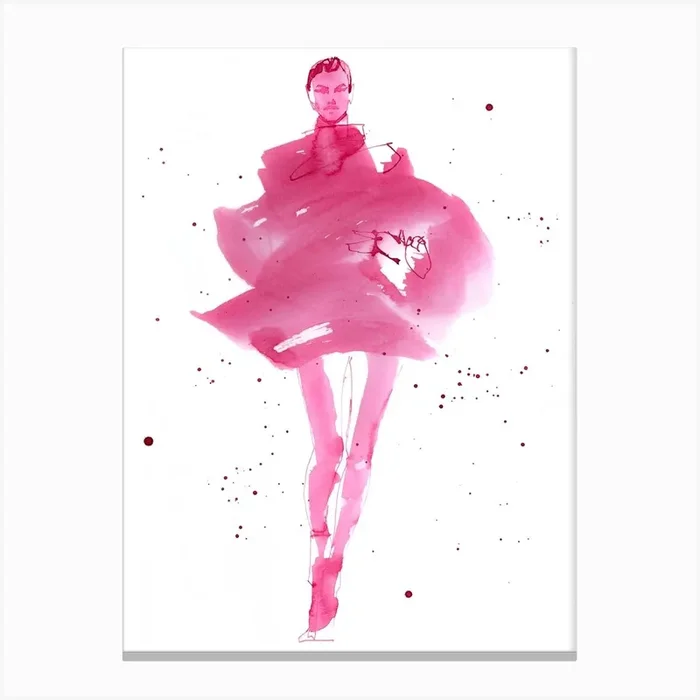 Pink Ink Canvas Print by Maya Beus