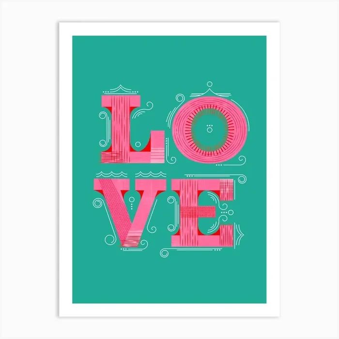 Pink Love 1 Art Print by showmemars