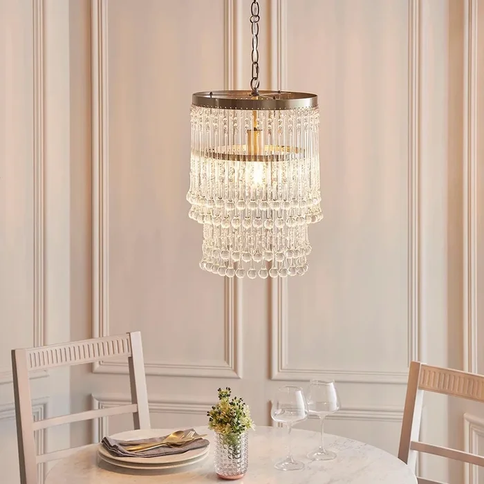 Pippa Antique Brass & Clear Glass Droplet Pendant Ceiling Light