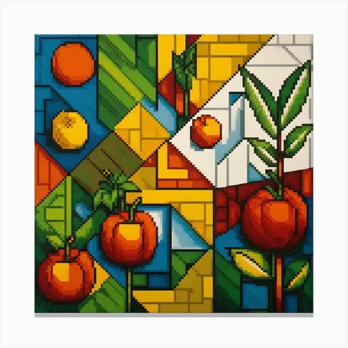 Pixel Cubism Art Canvas Print by Mrbolt