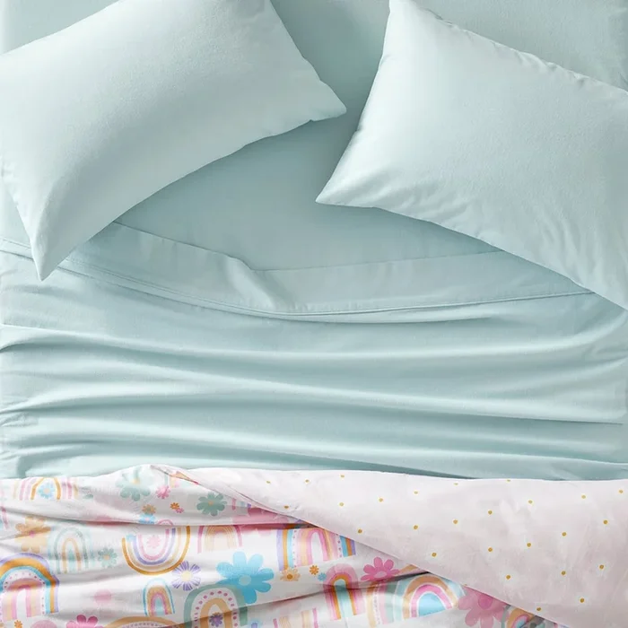 Plain Dye Sage Flannelette Sheet Set