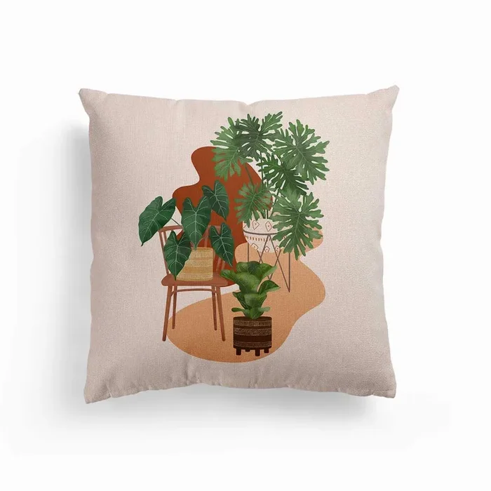 Plant Shapes 2 Canvas Cushion by Gush Art Studio