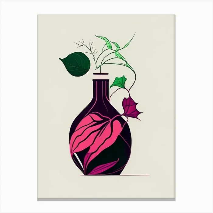 Poison Ivy Potion Minimal Line Drawing 4 Canvas PrintL& by Leaf & Stem Studio