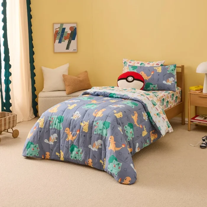 Pokémon Navy Quilted Quilt Cover Set