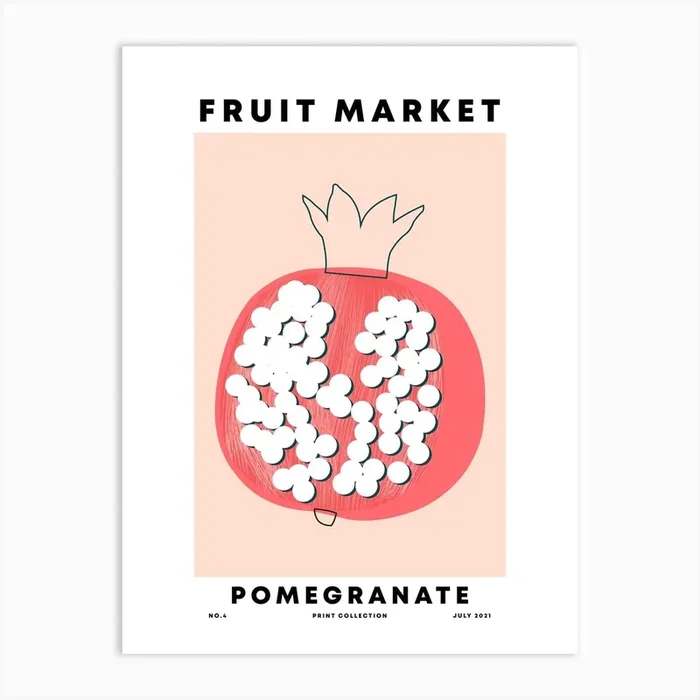 Pomegranate Fruit Market Art Print by Millennial Menu