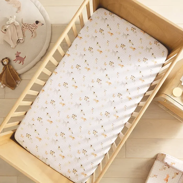 Poochies Natural Jersey Baby Fitted Sheet 2pk