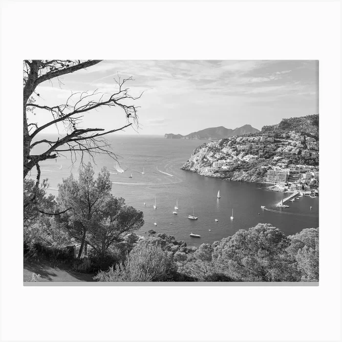 Port de Andratx Mallorca Baleares, with marina port, Spain Canvas Print by imagine