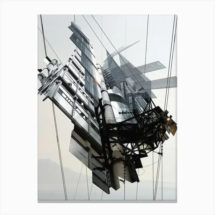 Poster Abstract Architecture London Lloyd’s Building – London City Hall Montage Canvas Print by Sub88 Studio