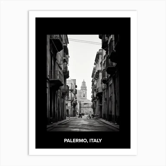 Poster Of Palermo, Italy, Mediterranean Black And White Photography Analogue 4 Art Print by Monochrome Vistas