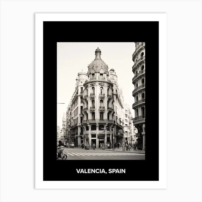 Poster Of Valencia, Spain, Mediterranean Black And White Photography Analogue 2 Art Print by Monochrome Vistas