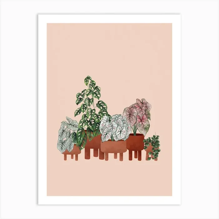 Potted Plants Art Print by Gush Art Studio