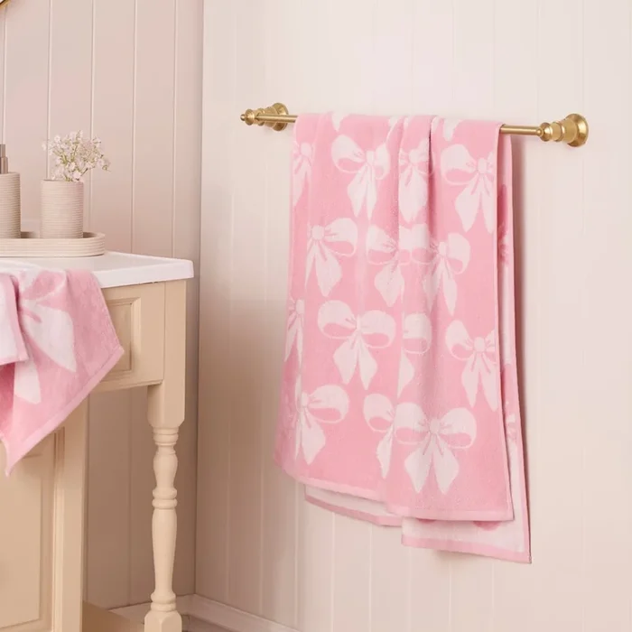 Pretty Bows Pink Towel Range