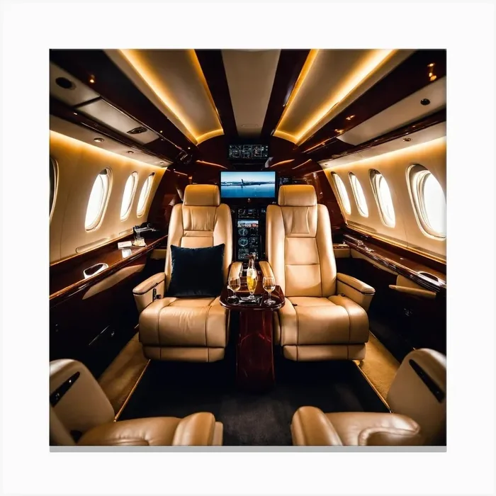 Private Jet Interior Canvas PrintM by Mony24