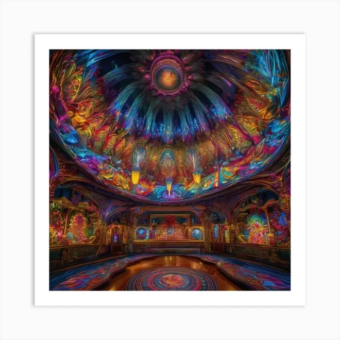Psychedelic Hall Of Mirrors Art Print by Maxleron