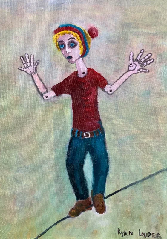 Puppet On A String (2020) Mixed-media painting by Ryan Louder