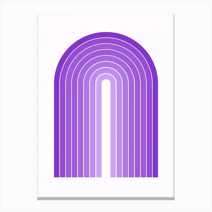 Purple tone boho mid century modern arch Canvas Print by Paigaam Studio