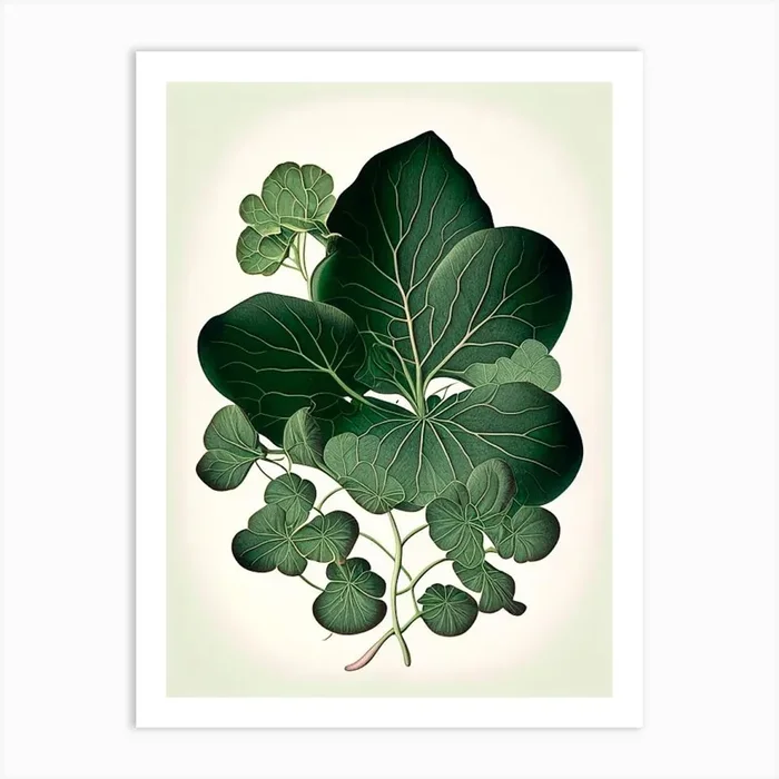 Purslane Leaf Vintage Botanical 1 Art PrintL& by Leaf & Stem Studio