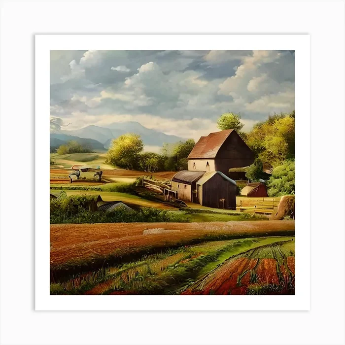 Quaint Farmland Art Print by Innerworks
