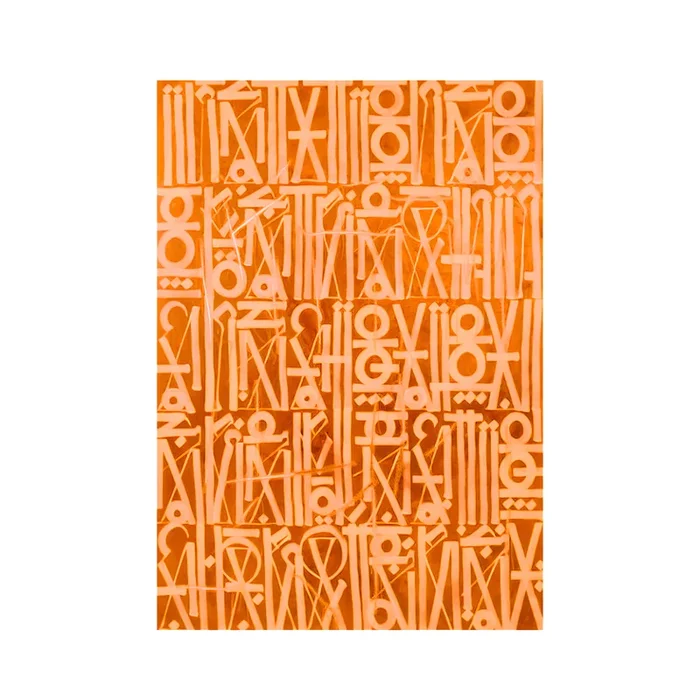 Radiant Orange RETNA-Inspired Calligraphy Art Hand-Painted