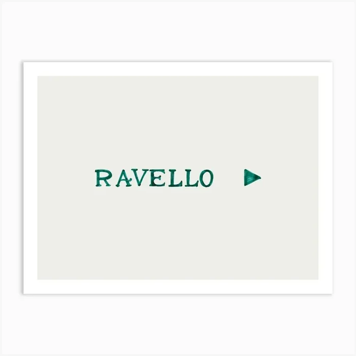 Ravello Italy Right Typography Lettering Landscape 1 Art PrintJH by Jonathon Holmes