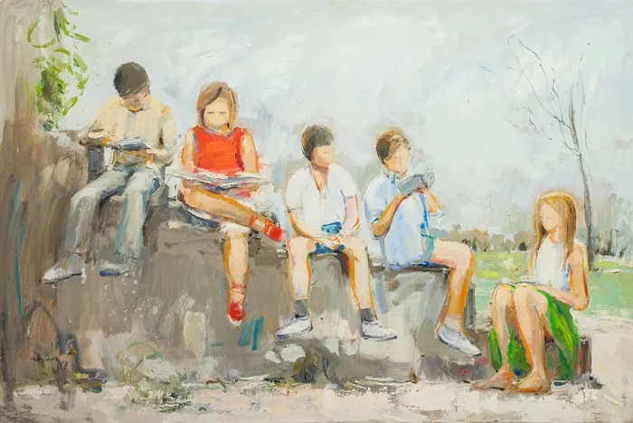 Reading (2020) Oil painting by Susana Sancho Beltrán