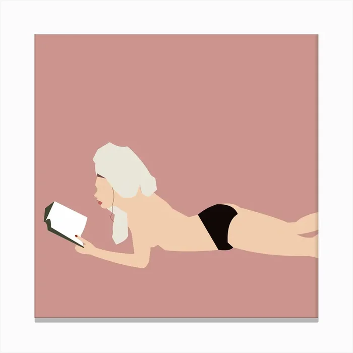 Reading Pink Canvas Print by Nicole Wargon