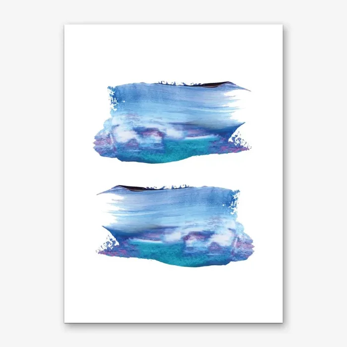 Realistic Blue Purple Paint Strokes Art Print by Nestory UK
