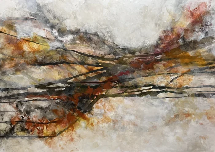Red path (2022) Acrylic painting by Miri Baruch
