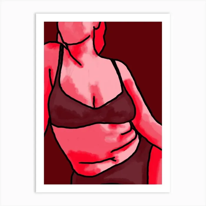 Red woman Art Print by KimmiDrawsThings
