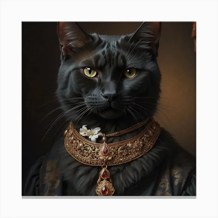 Renaissance Cat Canvas Print by XllAmjd