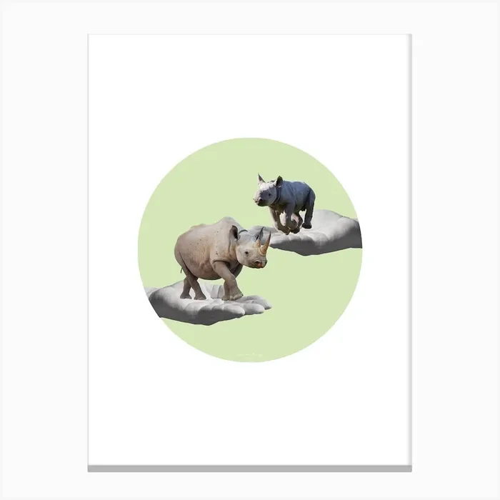 Rhino Collage Canvas Print by Saskia Lucy