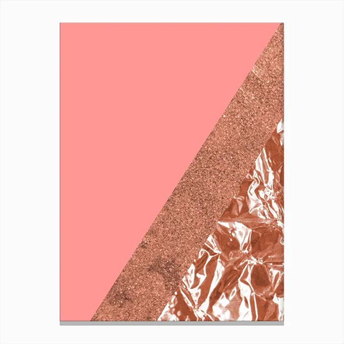 Rose Gold Mountain Canvas Print by Shady Prints