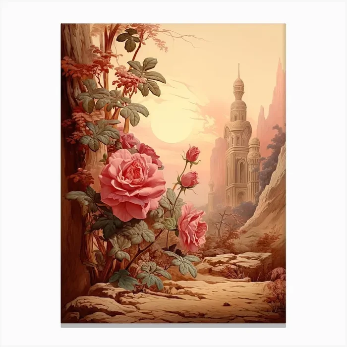 Rose Victorian Style 0 Canvas Print by Whimsical Meadows