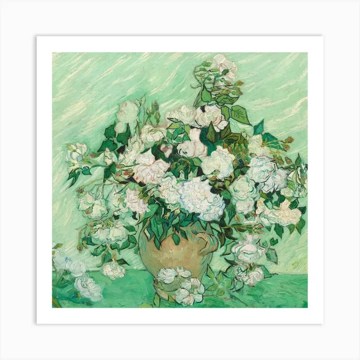Roses, by Vincent van Gogh, 1890 Art PrintM& by Mark &MO