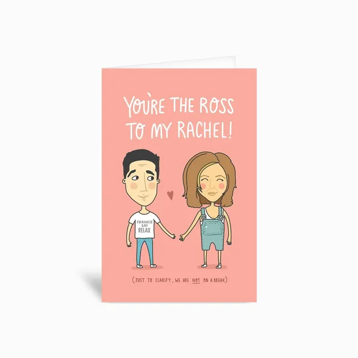 Ross To My Rachel Greetings Card by Charly Clements