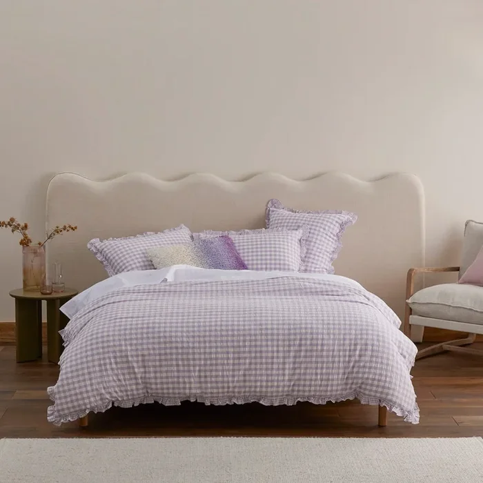 Ruffle Lilac Gingham Quilt Cover Set + Separates