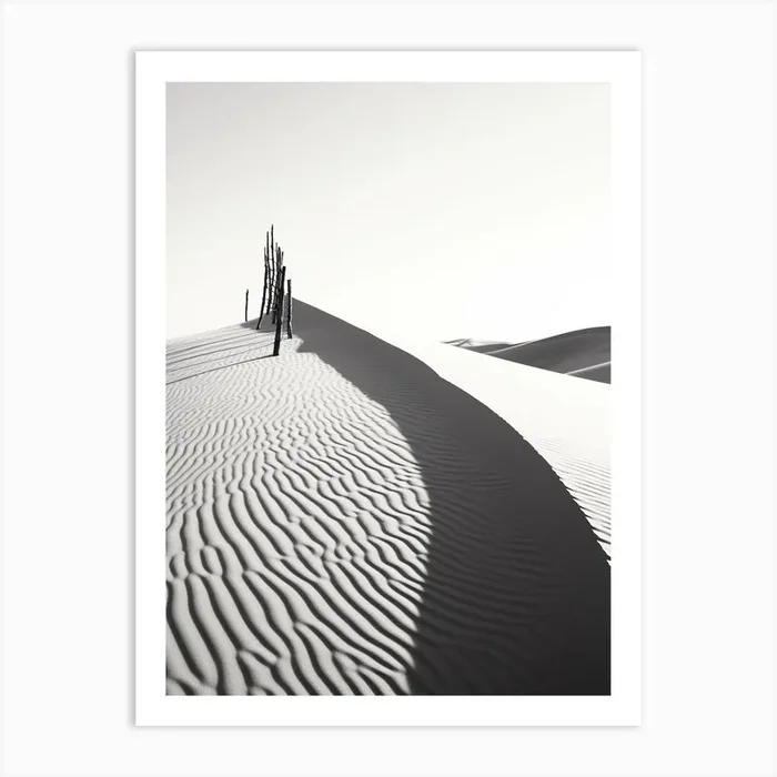 Sahara Desert, Black And White Analogue Photograph 3 Art Print by Monochrome Vistas