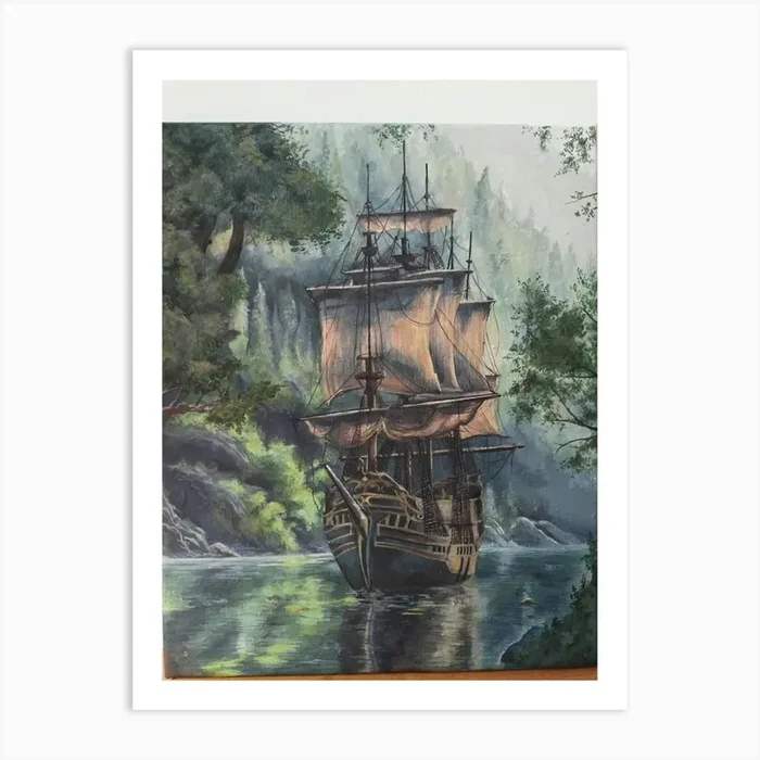 Sailing Ship Art PrintI by Irina