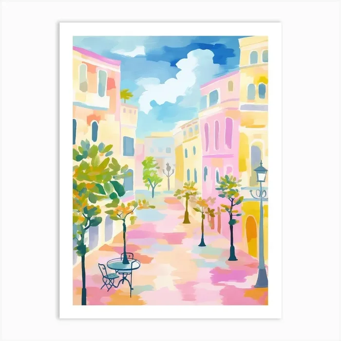 Salerno, Italy Colourful View 2 Art Print by Urban Vivid