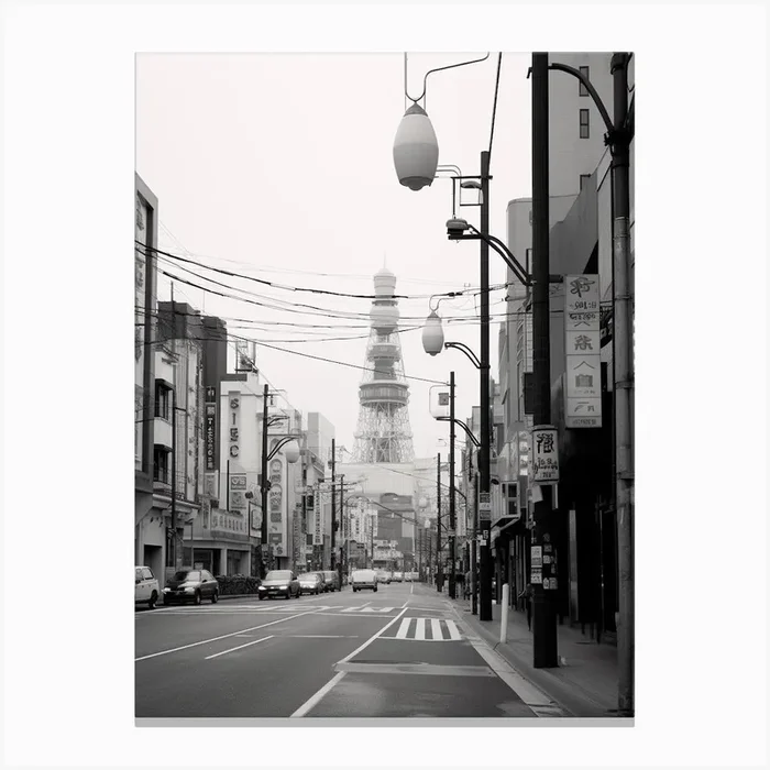 Sapporo, Japan, Black And White Old Photo 1 Canvas Print by Monochrome Vistas