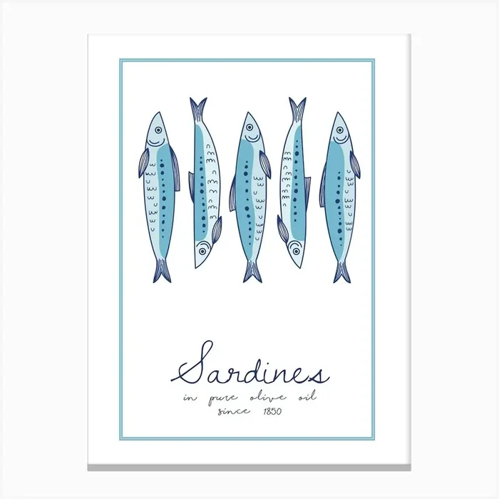 Sardines in Olive Oil Canvas Print by Jetlag Pixels
